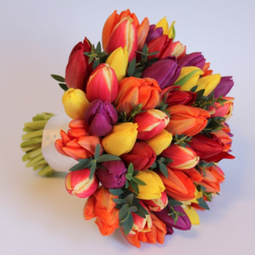 Buchet de cununie colorat din lalele mix