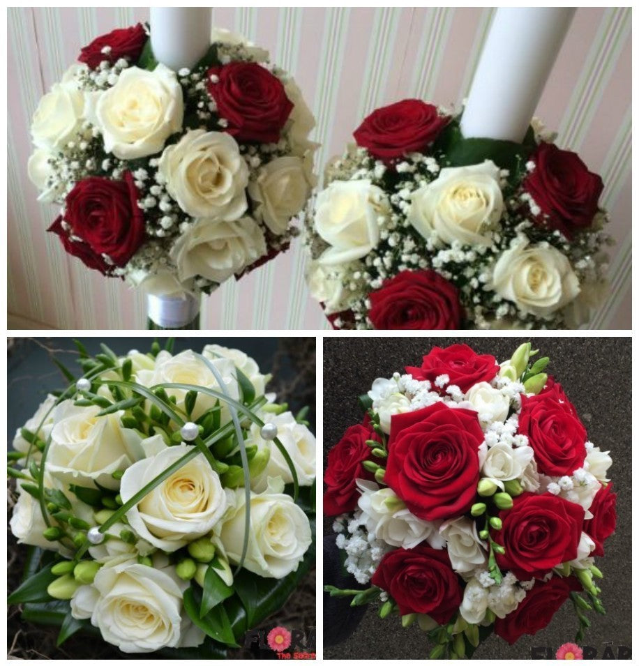 Pachet de cununie cu trandafiri si frezii