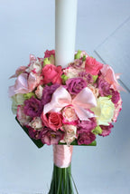 Lumanare botez fetite - un mix de flori