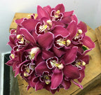 Buchet mireasa orhidee imperiala grena