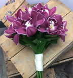 Buchet mireasa orhidee imperiala grena