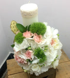 Lumanari nunta scurte hortensie si minirose