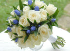 Buchet mireasa gentiana si trandafiri pret imbatabil, livrare in Bucuresti!