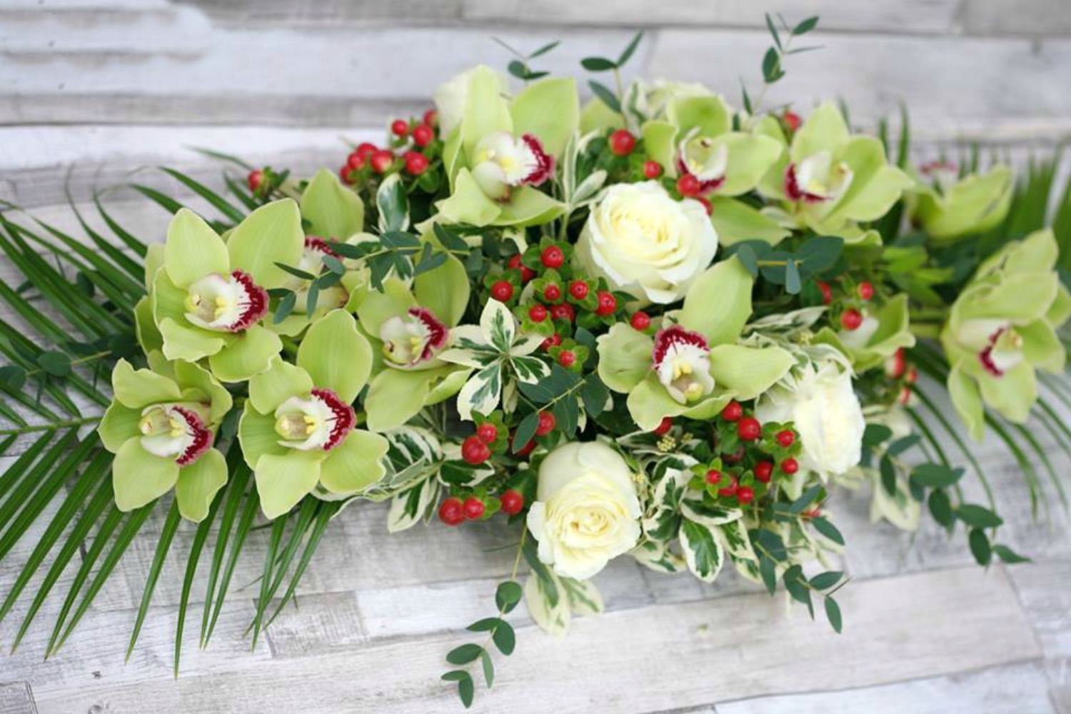 Aranjament prezidiu nunta orhidee cymbidium - cel mai bun pret, cu livrare Bucuresti!