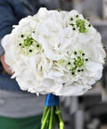 Buchet mireasa deosebit hortensie si ornithogalum