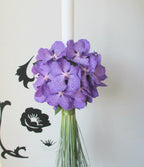 Lumanare de botez din orhidee vanda albastra