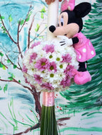 Lumanare de botez cu margarete si.. Minnie Mouse!