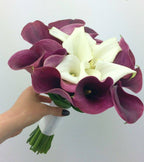 Buchet mireasa din 19 cale grena si albe