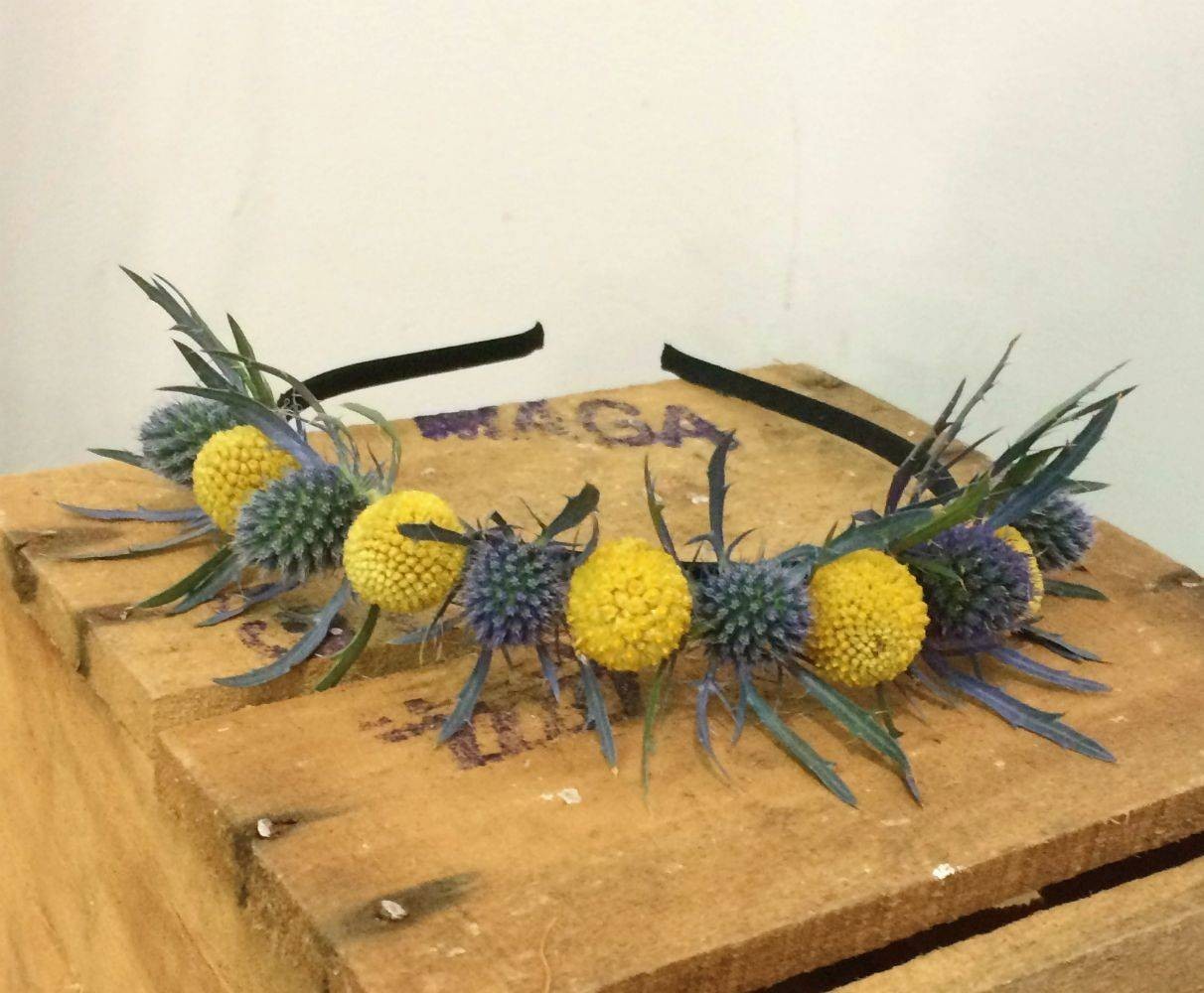 Comanda online diadema flori naturale, coronita flori, livrare Bucuresti!