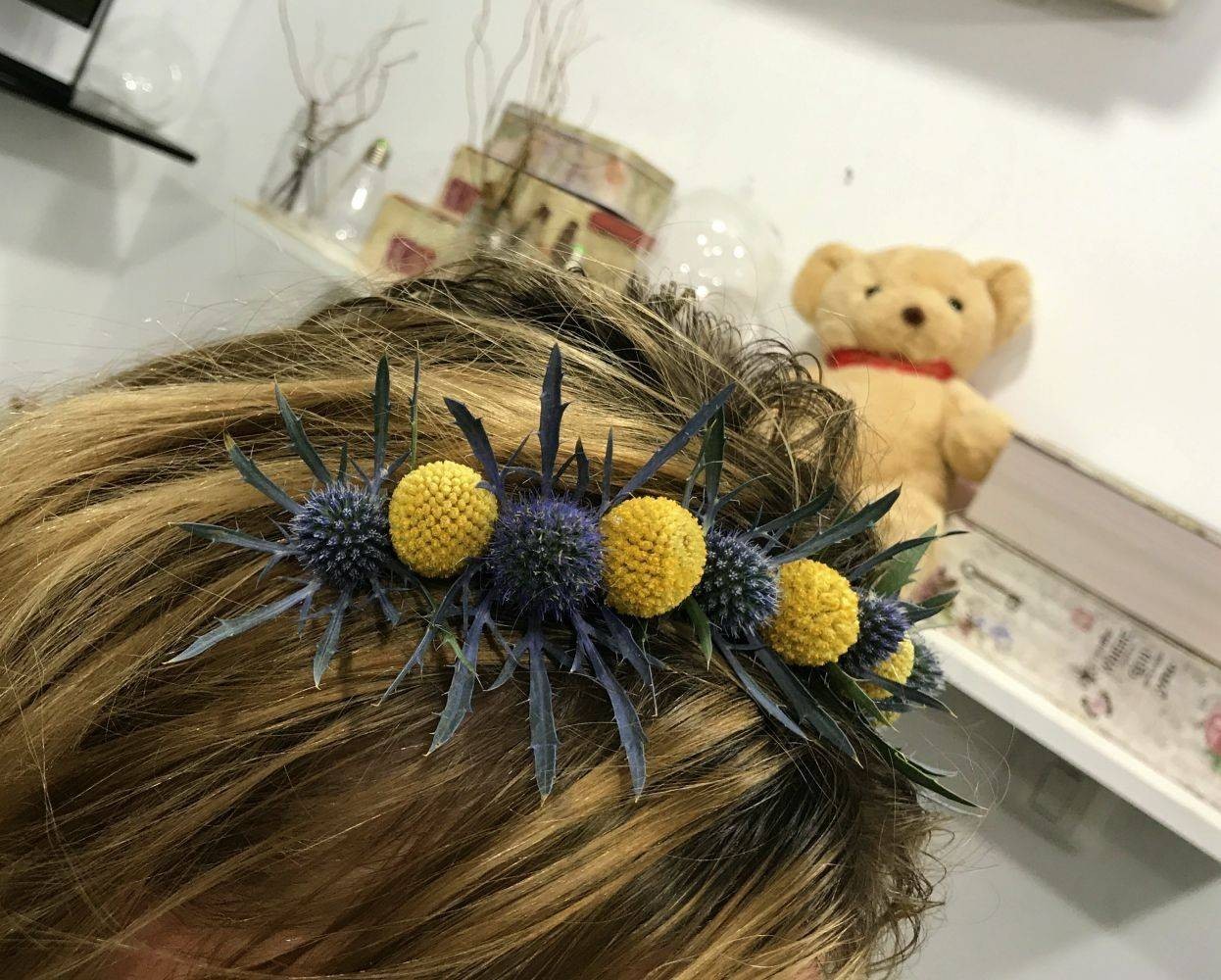 Comanda online diadema flori naturale, coronita flori, livrare Bucuresti!