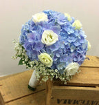 Buchet mireasa hortensie albastra la cel mai bun pret cu livrare!