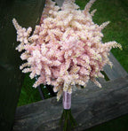Buchet de mireasa rustic din astilbe roz