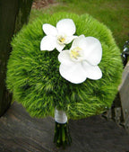 Buchet mireasa orhidee phalaenopsis si dianthus green trick