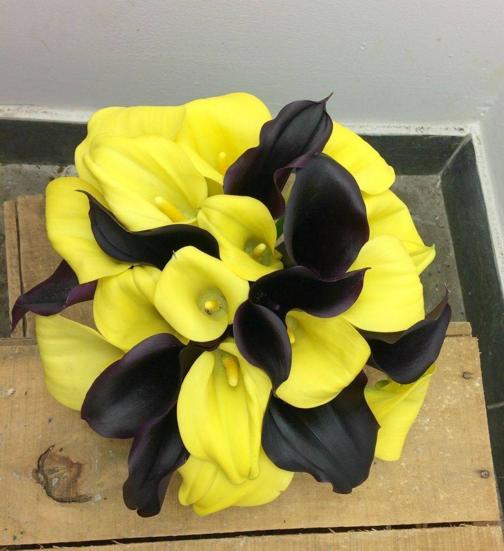 Buchet cununie din 19 cale grena si galbene