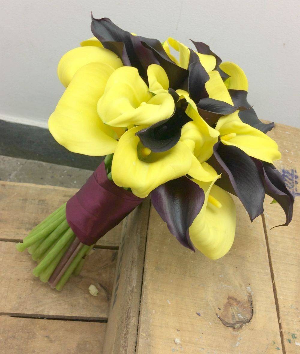 Buchet cununie din 19 cale grena si galbene