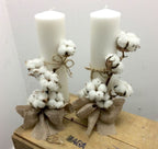 Lumanari nunta simple cu bumbac, fara flori, livrare in Bucuresti