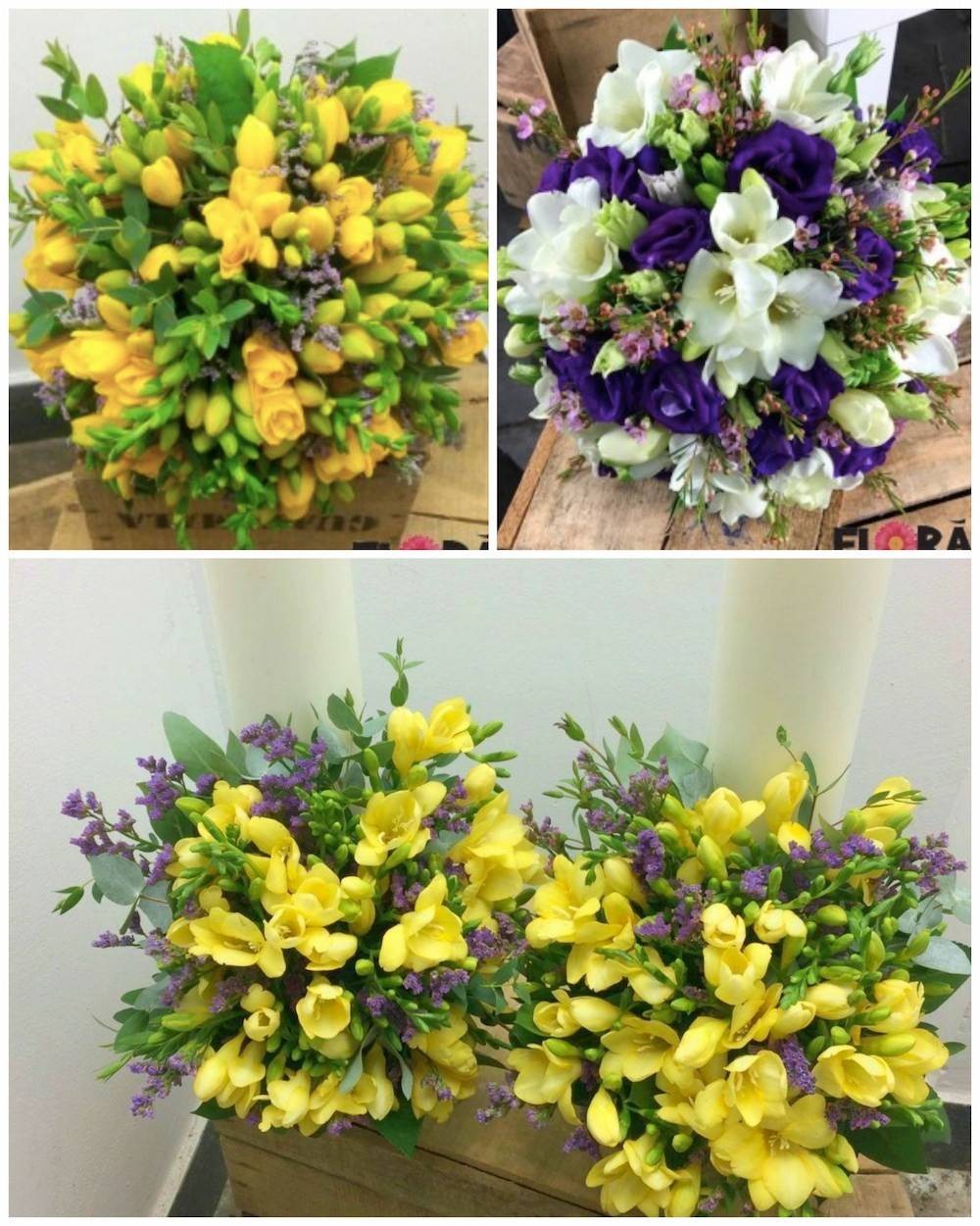 Pachet complet nunta lumanari si buchete frezii, pret imbatabil!