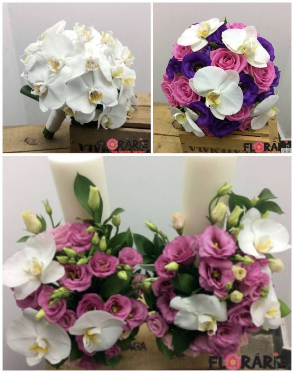 Livrare Pachet complet nunta lumanari si buchete phalaenopsis, pret imbatabil!