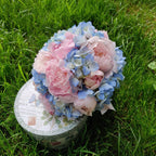 Wedding bouquet of peonies and hydrangea