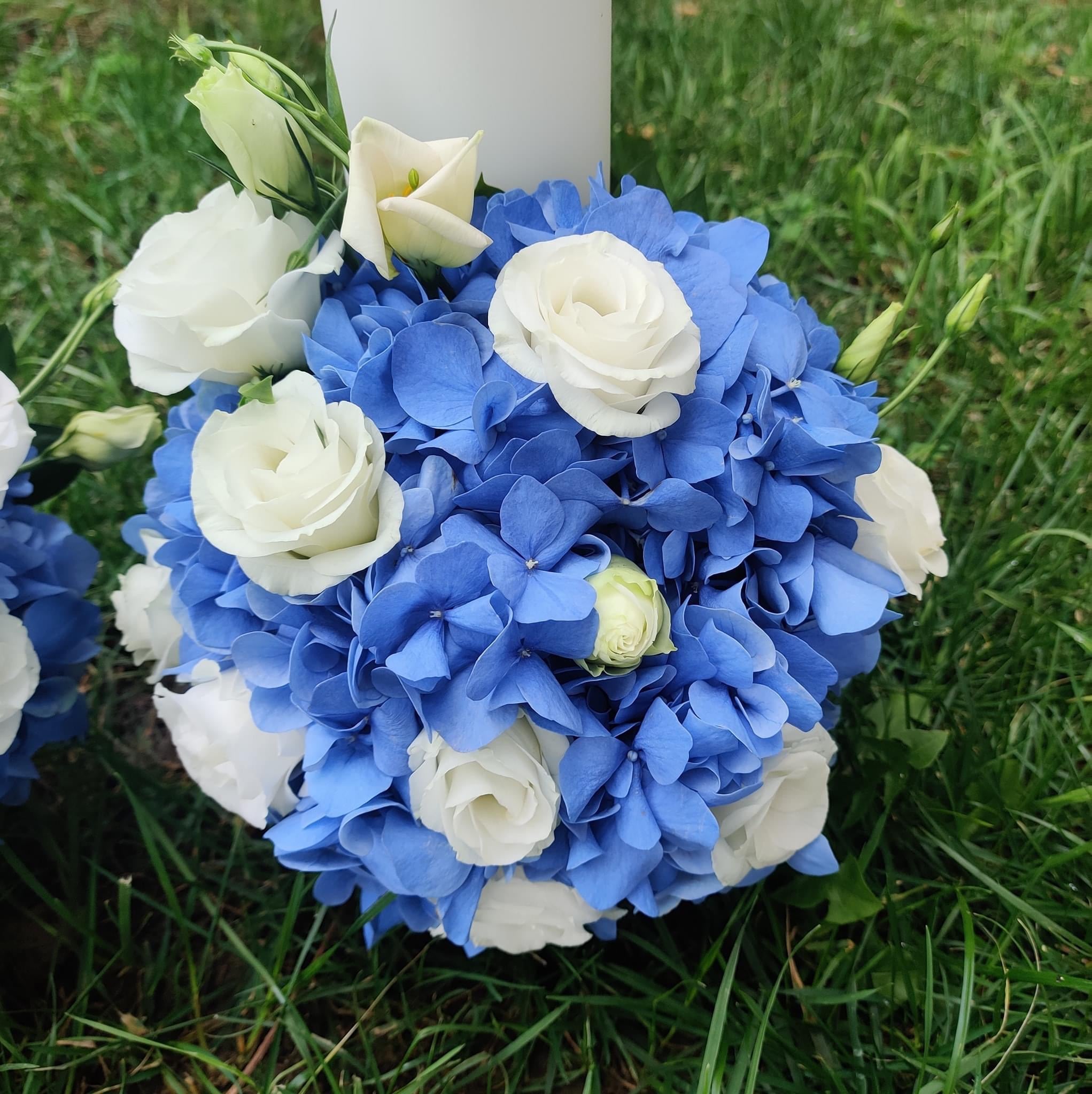 Lumanari nunta scurte hortensie albastra