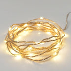 Instalatie Craciun 500 cm - Silver Wire Lights + Rustic Rope, 50 leduri